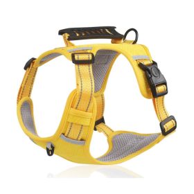 Dog Harness No Pull Breathable Reflective Pet Harness Vest (Option: Yellow-XL)