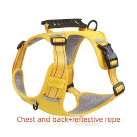 Dog Harness No Pull Breathable Reflective Pet Harness Vest (Option: Yellow set1-XL)