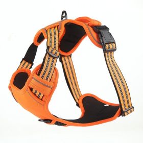 Dog Harness No Pull Breathable Reflective Pet Harness Vest (Option: Orange-XS)