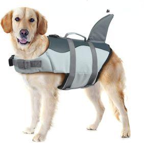 Dog Life Jacket Shark; Dog Lifesaver Vests with Rescue Handle for Small Medium and Large Dogs; Pet Safety Swimsuit Preserver for Swimming Pool Be (colour: Rose, size: S)