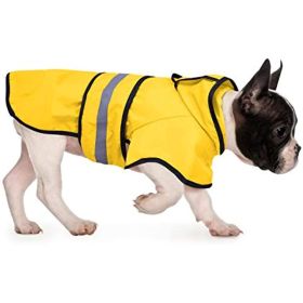 Reflective Dog Raincoat Hooded Slicker Poncho for Small to X-Large Dogs and Puppies; Waterproof Dog Clothing (size: large, Color: Yellow)