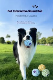 Pet Interactive Sound Ball, Dog Cat Pet Voice Ball,Interactive Pet Squeaky Toys (Color: Yellow)