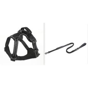 Dog Harness No Pull Breathable Reflective Pet Harness Vest (Option: Black set1-L)