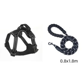 Dog Harness No Pull Breathable Reflective Pet Harness Vest (Option: Black set-S)