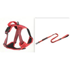 Dog Harness No Pull Breathable Reflective Pet Harness Vest (Option: Red  set1-XL)