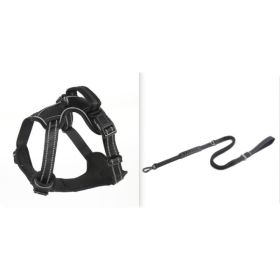 Dog Harness No Pull Breathable Reflective Pet Harness Vest (Option: Black set1-XS)